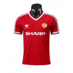 Camisola Manchester United Retro Equipamento Primeiro 1986 Manga Curta